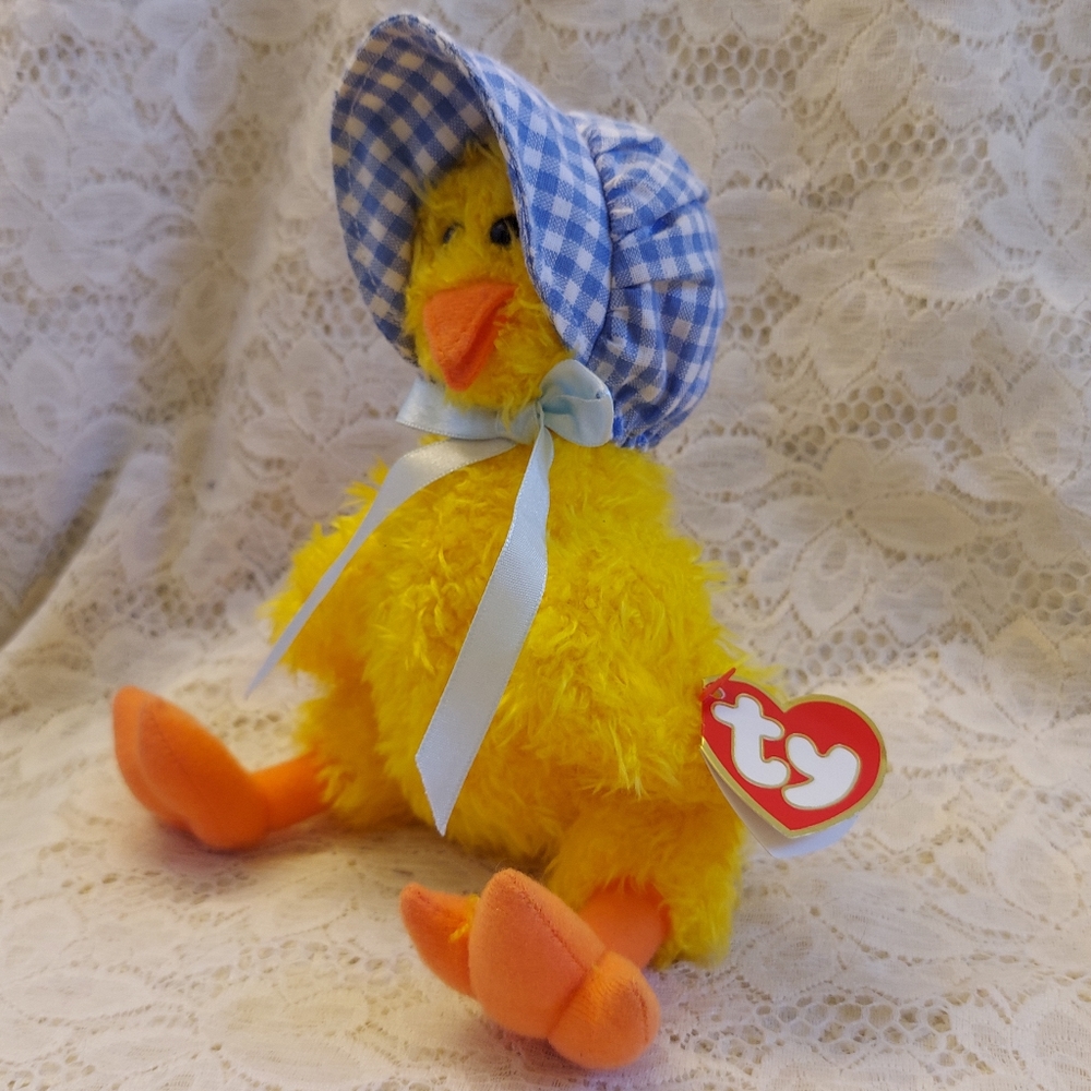 Bonnie Easter Chick in Bonnet Vintage Ty Beanie Baby